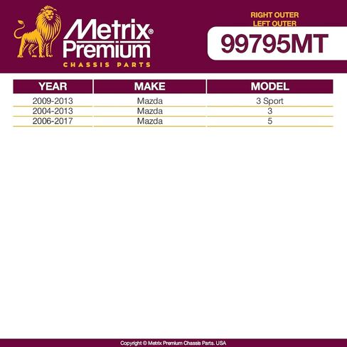 Metrix Premium Chassis Parts-مجموعة طرف ROD TIE END الخارجي الأيسر والأيمن 2009-2013 MAZDA 3 Sport ، 2004-2013 MAZDA 3 ، 2006-2017 MAZDA 5 ، استبدال ES800026 ، ES800025 ، صنع في أوروبا in Saudi Arabia