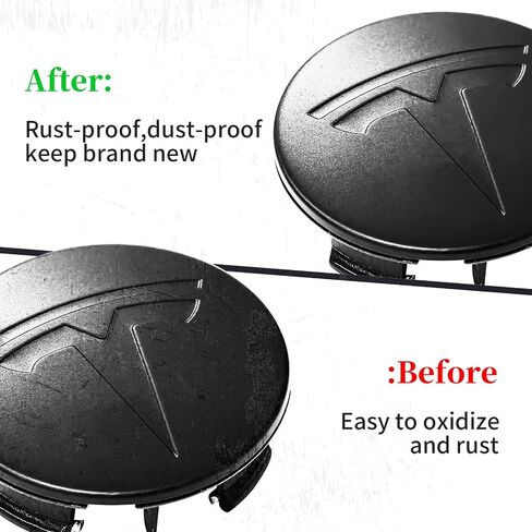 4 حزمة تغطية مركز الديكور الخارجي لسيارات Tesla Model 3 Model Y ، 56 مم Hubcaps Rim Rim Rim Cover Tesla Center Caps Hubcaps+22 أغطية جوز العروة السوداء (Black Black+Black Emblem) in Kuwait