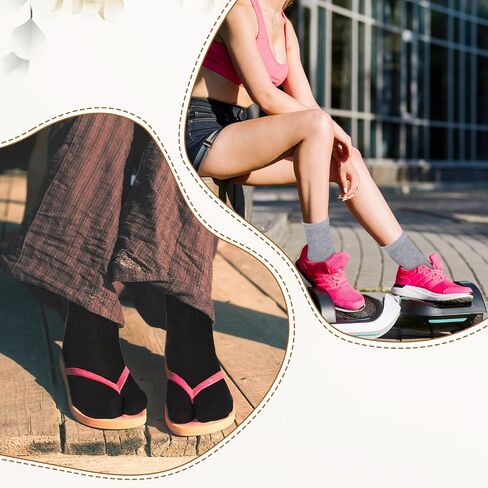 6 Pairs Tabi Flip Flop Socks, Elastic Cotton Tabi Split Toe Socks Wicking Sandal Sock for Women Men (Black+Grey+White) in Saudi Arabia