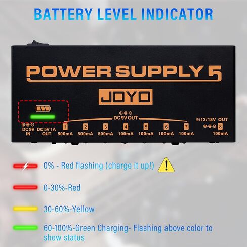 JOYO Power Supply 10 Output 9V 12V 18V Options Isolated Short-circuit Overload Protection for Effect Pedal in Kuwait