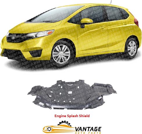 Front Engine Splash Shield Compatible with Honda Fit 2015-2020 | DIRECT REPLACEMENT | Black | Plastic | 74110T5RA00 74110T5RA10 | HO1228147 HO1228148 in Kuwait