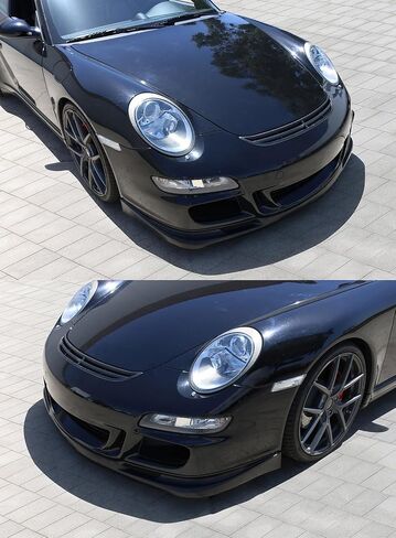 Front Bumper Lip Compatible with 2005-2008 Porsche 997 911, GT3 Style m Black PU Front Lip Finisher Under Chin Spoiler Add On by IKON MOTORSPORTS, 2006 2007 in Saudi Arabia