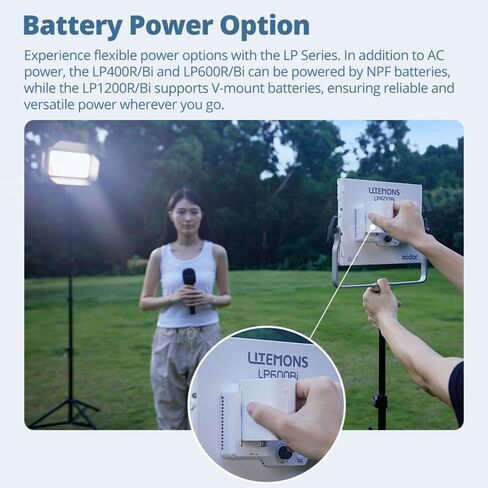 Godox Litemons LP600Bi-K2 لوحة إضاءة LED ثنائية اللون مع التحكم في التطبيق، قطعتان من إضاءة التصوير الفوتوغرافي للاستوديو 60 وات مع باب بارن، 2800 كلفن -6500 كلفن، أوضاع FX/قابلة للدوران 360 درجة/CRI 96+ TLCI 96+ مع حامل إضاءة، حقيبة حمل in Saudi Arabia