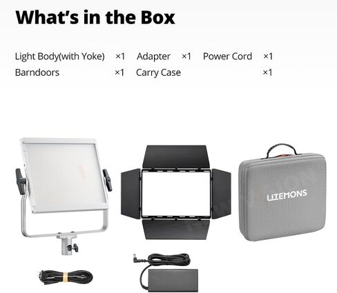 Godox Litemons LP600Bi-K2 لوحة إضاءة LED ثنائية اللون مع التحكم في التطبيق، قطعتان من إضاءة التصوير الفوتوغرافي للاستوديو 60 وات مع باب بارن، 2800 كلفن -6500 كلفن، أوضاع FX/قابلة للدوران 360 درجة/CRI 96+ TLCI 96+ مع حامل إضاءة، حقيبة حمل in Saudi Arabia