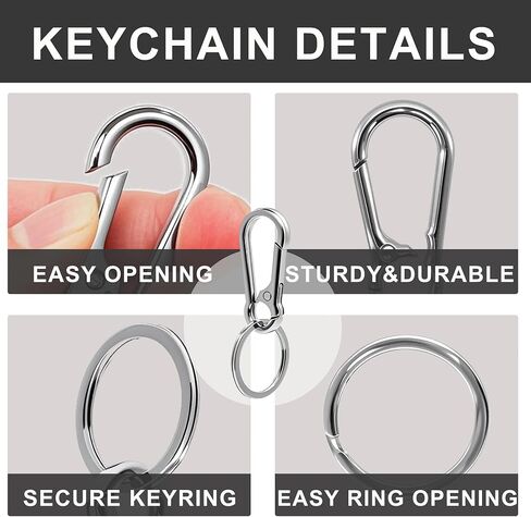 Keychain Keyring Set for Men Women Classic Metal Home Car Key Holder Organizer Portable Carabiner Clip Accessories 2PCS in Saudi Arabia