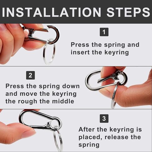 Keychain Keyring Set for Men Women Classic Metal Home Car Key Holder Organizer Portable Carabiner Clip Accessories 2PCS in Saudi Arabia