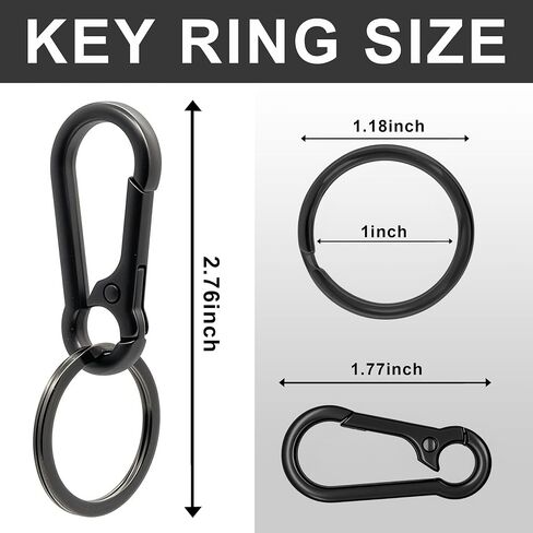 Keychain Keyring Set for Men Women Classic Metal Home Car Key Holder Organizer Portable Carabiner Clip Accessories 2PCS in Saudi Arabia