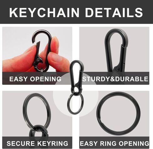 Keychain Keyring Set for Men Women Classic Metal Home Car Key Holder Organizer Portable Carabiner Clip Accessories 2PCS in Saudi Arabia