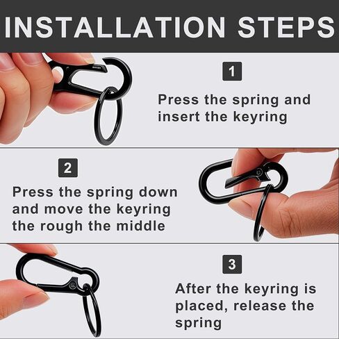 Keychain Keyring Set for Men Women Classic Metal Home Car Key Holder Organizer Portable Carabiner Clip Accessories 2PCS in Saudi Arabia