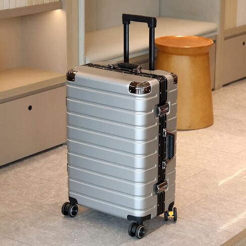 YYW CARME على حقيبة ، حقيبة مقصورة مع قفل TSA ، أمتعة شركات شاملة خفيفة الوزن معتمدة (فضية ، 20 بوصة/54 × 34 × 22 سم) in Saudi Arabia