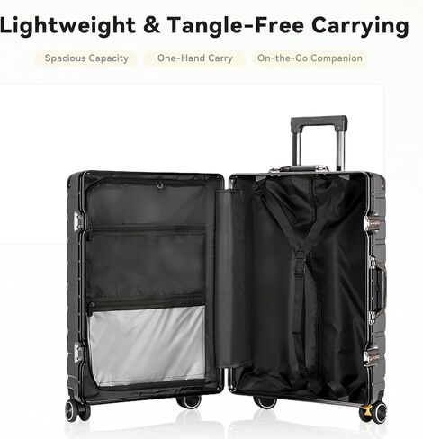 YYW CARME على حقيبة ، حقيبة مقصورة مع قفل TSA ، أمتعة شركات شاملة خفيفة الوزن معتمدة (فضية ، 20 بوصة/54 × 34 × 22 سم) in Saudi Arabia