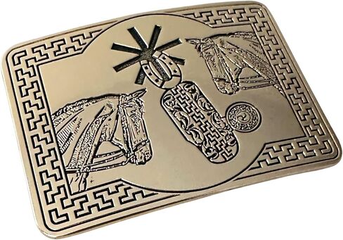 Cowboy Belt Buckle for Men Handcrafted High-End Pressed Plate Buckle with Horse & Spur Design Custom Buckle in Saudi Arabia