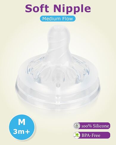 Silicone Bottle Nipples for Philips Avent Natural Baby Bottles,Size 5 Nipple,6m+,Flast Flow, 6 Count in Kuwait