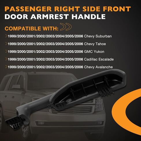 HQPASFY سائق يسار الجانبي مقبض ذراع الباب الأمامي مقبض متوافق مع 1999-2006 Chevy Suburban Tahoe Avalanche ، GMC Yukon استبدال# 188981547 15703701 15703702 88981548 ، Gray in Kuwait
