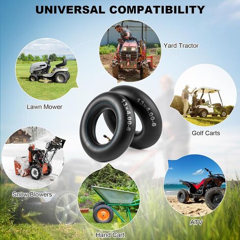 Heavy Duty 15x6.00-6 Inne Tubes with TR-87 Bent Valve Stem, Premium Replacement 6.00/6.50-6 Lawn Mower Tire Tubes Fit for Snow Blowers, Go Karts, Golf Carts, Wheelbarrows and More 2 Pcs in Saudi Arabia