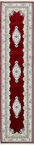 Rugs.com Rabia Collection Rug – 3' x 13' Runner Burgundy Low Rug Perfect for Hallways, Entryways in Saudi Arabia