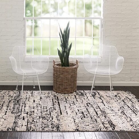 Rugs.com Tucson Collection Collection سجادة - 5 أقدام جولة رمادية منخفضة منخفضة مثالية للمطابخ ، غرف الطعام in Saudi Arabia