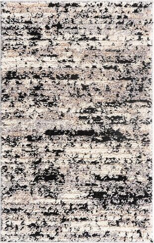 Rugs.com Tucson Collection Collection سجادة - 5 أقدام جولة رمادية منخفضة منخفضة مثالية للمطابخ ، غرف الطعام in Saudi Arabia