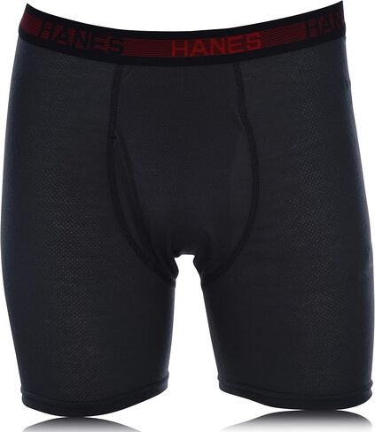Hanes Men's Boxer Briefs Sport 6-Pack Comfort Cool FreshIQ Lightweight Breathable Mesh in Saudi Arabia