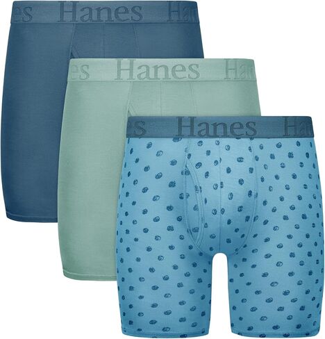 Hanes Originals Supersoft Boxer Briefs, Viscose from Bamboo Men's Underwear, Solids & Prints, 3-Pack in Saudi Arabia