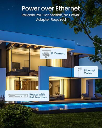 FOSCAM 4K 8MP Security IP POE Cameras, T8EP UltraHD Home Surveillance Security Camera Outdoor with Two-Way Audio, 66ft Color Night Vision, Human/Vehicle Detection, IP66 Waterproof in Kuwait