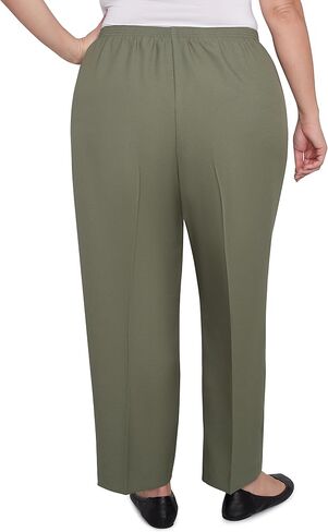 Alfred Dunner Women's Plus-Size All Around Elastic Waist Accord Medium Length Pant Size 24W Olive in Saudi Arabia
