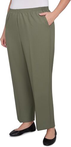 Alfred Dunner Women's Plus-Size All Around Elastic Waist Accord Medium Length Pant Size 24W Olive in Saudi Arabia