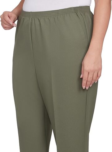 Alfred Dunner Women's Plus-Size All Around Elastic Waist Accord Medium Length Pant Size 24W Olive in Saudi Arabia
