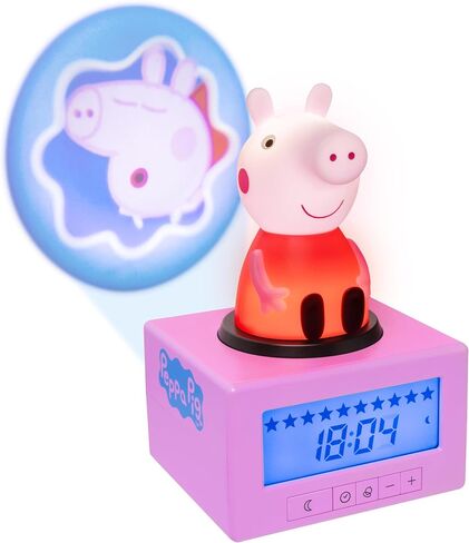 ساعة منبه للتدريب على النوم من Paladone Peppa Pig - مرخصة رسميًا، إضاءة ليلية لغرفة نوم الأطفال in Saudi Arabia