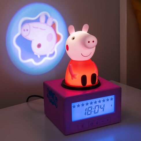 ساعة منبه للتدريب على النوم من Paladone Peppa Pig - مرخصة رسميًا، إضاءة ليلية لغرفة نوم الأطفال in Saudi Arabia