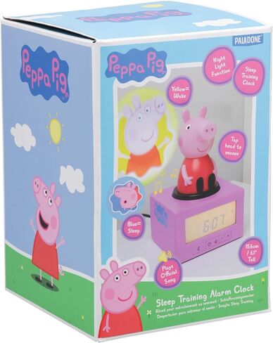 ساعة منبه للتدريب على النوم من Paladone Peppa Pig - مرخصة رسميًا، إضاءة ليلية لغرفة نوم الأطفال in Saudi Arabia
