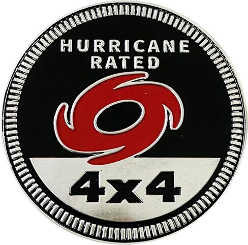Hurricane Badge Rated Car Emblem, 4 x 4 Metal Automotive Badge 3D Metal Car Badges Emblems Round Emblem Decals Car Badge Decals Stickers Compatible with for Jeep Wrangler Vehicles Trucks SUV Decals in Saudi Arabia