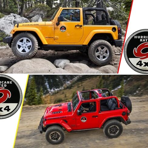 Hurricane Badge Rated Car Emblem, 4 x 4 Metal Automotive Badge 3D Metal Car Badges Emblems Round Emblem Decals Car Badge Decals Stickers Compatible with for Jeep Wrangler Vehicles Trucks SUV Decals in Saudi Arabia
