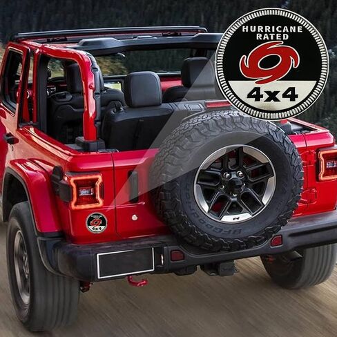 Hurricane Badge Rated Car Emblem, 4 x 4 Metal Automotive Badge 3D Metal Car Badges Emblems Round Emblem Decals Car Badge Decals Stickers Compatible with for Jeep Wrangler Vehicles Trucks SUV Decals in Saudi Arabia