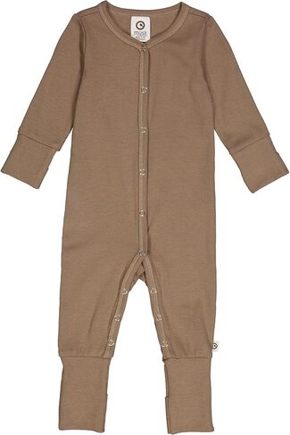 Müsli Organic Cotton Rib Bodysuit with Reversible Feet, Baby Sweater with Front Snap Closure, Warm Baby Bodysuit, Unisex Baby Clothes, Gentle for Baby's Skin (Balsam cream, 0-3M) in Saudi Arabia