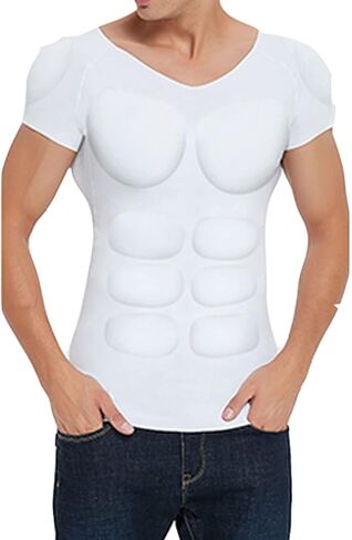 Men's Fake Muscle T-Shirt Multiple Styles to Choose Padded Enhancers Muscular Invisible Underwear in Saudi Arabia