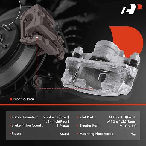 A-Premium Disc Brake Caliper Assembly with Bracket Compatible with Select Honda Models - Accord 1991 1992 1993 1994 1995 1996 1997, L4 2.2L, V6 2.7L - Front and Rear Driver and Passenger Side in Saudi Arabia