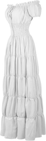 Women Medieval Costume Renaissance Chemise Pirate Peasant Wench Boho Irish Over Dress in Kuwait