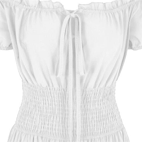 Women Medieval Costume Renaissance Chemise Pirate Peasant Wench Boho Irish Over Dress in Kuwait