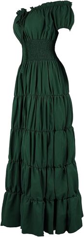 Women Medieval Costume Renaissance Chemise Pirate Peasant Wench Boho Irish Over Dress in Kuwait