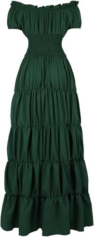 Women Medieval Costume Renaissance Chemise Pirate Peasant Wench Boho Irish Over Dress in Kuwait