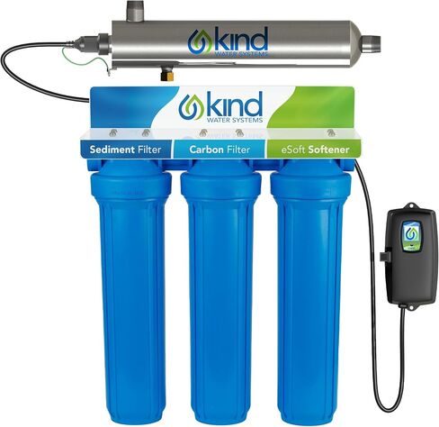 Whole House Salt-Free Water Softener and Filter Combo - High Performing Coconut Shell Carbon Block Filtration - for Homes with Up to 6 Bathrooms - Easy Installation in Saudi Arabia