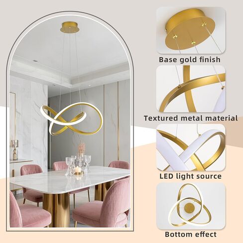 MAYNA Modern LED Pendant Light Fixture, Contemporary LED Chandelier with Irregular Ring Lights, Adjustable Modern Chandeliers for Dining Room Kitchen Entryway Living Room Bedroom, 6000K Daylight in Saudi Arabia