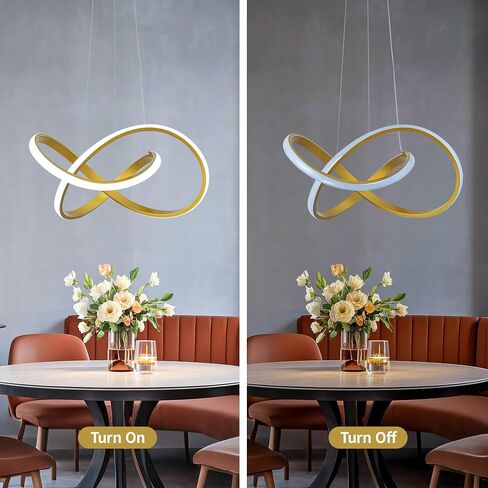 MAYNA Modern LED Pendant Light Fixture, Contemporary LED Chandelier with Irregular Ring Lights, Adjustable Modern Chandeliers for Dining Room Kitchen Entryway Living Room Bedroom, 6000K Daylight in Saudi Arabia