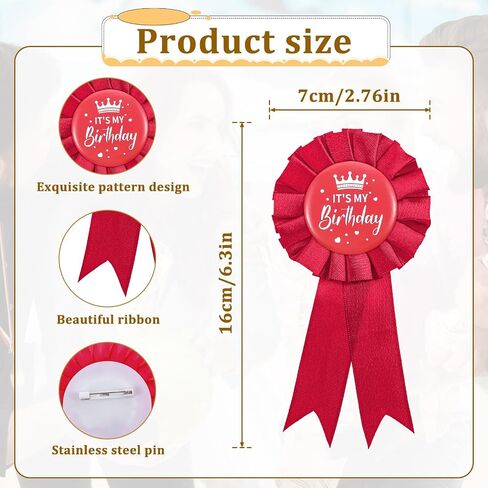 عيد ميلاد شارة بروش دبوس إنه عيد ميلادي بروش ساتان القاعدة النسيج حفل عيد ميلاد جائزة Brooches عيد ميلاد شارة شارة للنساء الرجال in Saudi Arabia