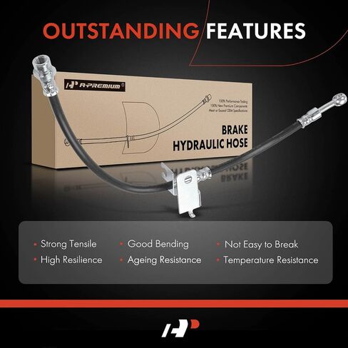 A-Premium Rear Driver Brake Hydraulic Hose Compatible with Select Hyundai and Kia Models - Accent, Rio, Rio5, 2006-2007, 1.6L - Replace# 587371G300 in Saudi Arabia