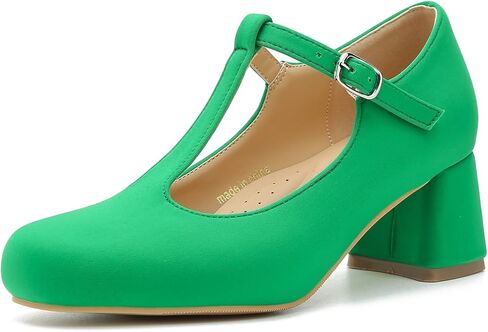 حذاء نسائي من LIURUIJIA بكعب منخفض وكعب مكتنز من LIURUIJIA حذاء ماري جين مستدير ومغلق عند الأصابع حذاء رسمي مريح للنساء باللون الأسود 8 40 in Kuwait