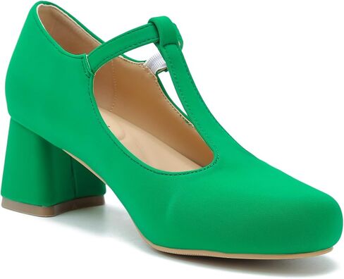 حذاء نسائي من LIURUIJIA بكعب منخفض وكعب مكتنز من LIURUIJIA حذاء ماري جين مستدير ومغلق عند الأصابع حذاء رسمي مريح للنساء باللون الأسود 8 40 in Kuwait