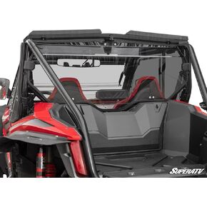 SuperATV Rear Vented Windshield compatible with 2019+ Honda Talon 1000X / 1000R (2-seat model only) | 1/4" Thick Polycarbonate - 250x Stronger Than Glass | Easy Install | USA Made in Saudi Arabia