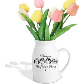 Golden Girls Merchandise, Friend Gift for Women, White Ceramic Flower Vase, Friendship Thank You Gift for Women Best Friend Sisters Bestie, Thank You for Being A Friend (No Plants) in Kuwait